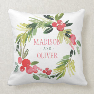 Coussin Wreath d'hiver Floral  Mariage