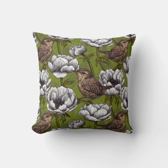 Coussin Wrens in the white anemone garden (Recto)