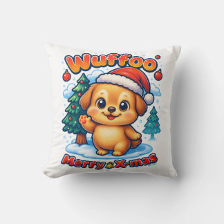 Coussin Wuffoo Roony Joyeux Noël Kawaii 3D Fêtes