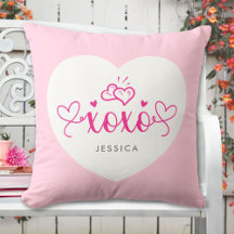 XOXO Coeurs roses mignons Nom personnalisé Texte