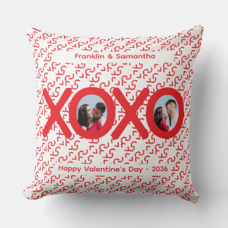 Coussin XOXO Red Valentine's Day Photo Throw Pillow