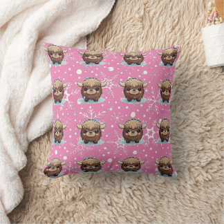 Coussin Yak Kawaii Purple Print