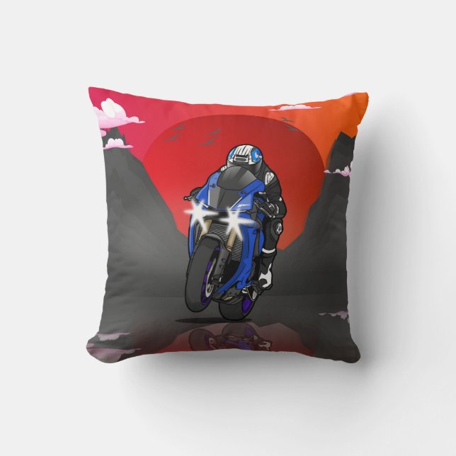 Coussin Yamaha R1 in the sunset (Recto)