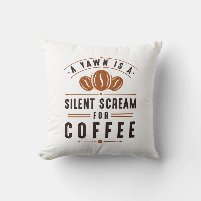Coussin Yawn café (Recto)