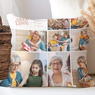 Coussin Yaya Love Collage de photos poétiques