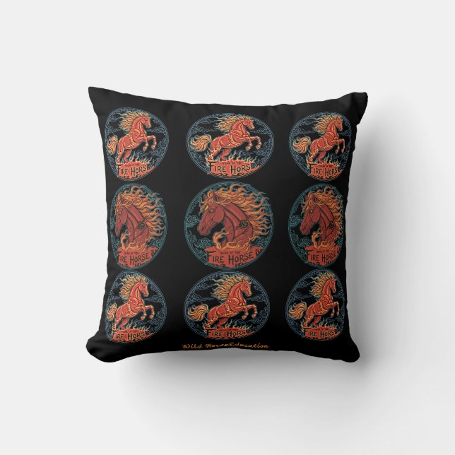 Coussin Year of the Fire Horse black (Recto)