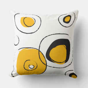 Coussin Yellow FUNKY DOTS DESIGN Retro Jeu d'oreiller