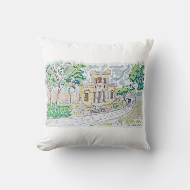 Coussin Yellow Historic Villa (Recto)