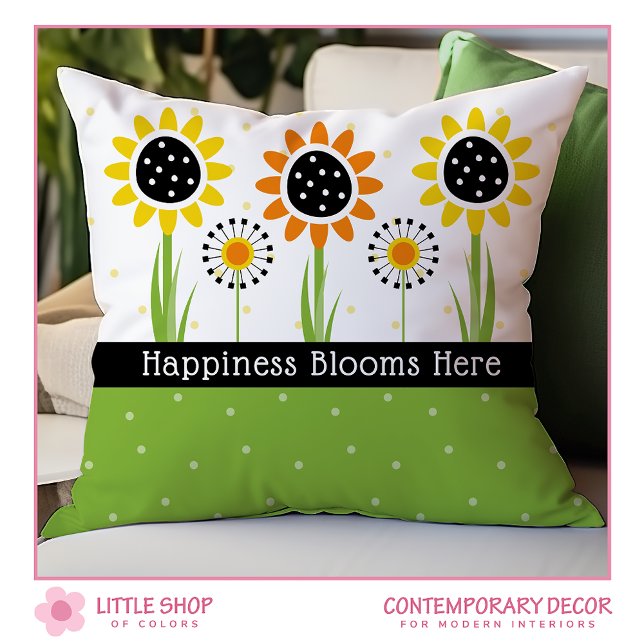 Coussin Yellow Orange Sunflowers Customizable (Créateur téléchargé)