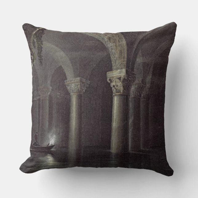 Coussin Yere Batan Serai (les réservoirs) Istanbul, gravé (Recto)