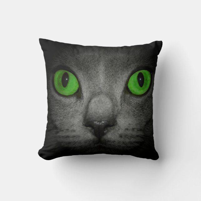 Coussin Yeux de chat de deux côtés différents  - (Recto)