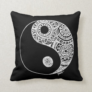 Coussin Yin Yang noir et blanc