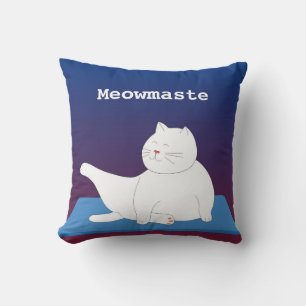 Coussin Yoga Kitty Throw Oreiller, 16" x 16"