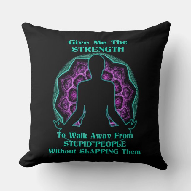 Coussin Yoga Mandala Stupid Humour populaire (Recto)