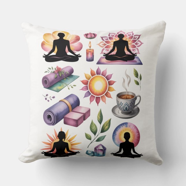 Coussin Yoga silhouette mindful living inspired  (Recto)