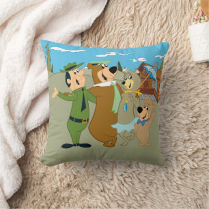 Coussin Yogi Ours et amis Accueil chaleureux