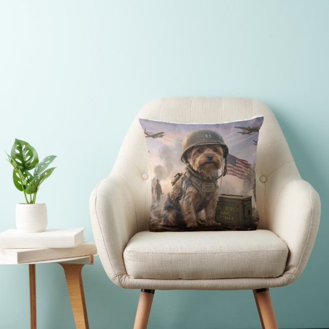 Coussin Yorkie Dog Edition | Special Forces Throw Pillow  (Chaise)