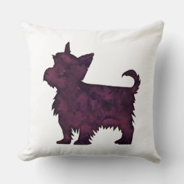 Coussin Yorkie Purple Watercolor