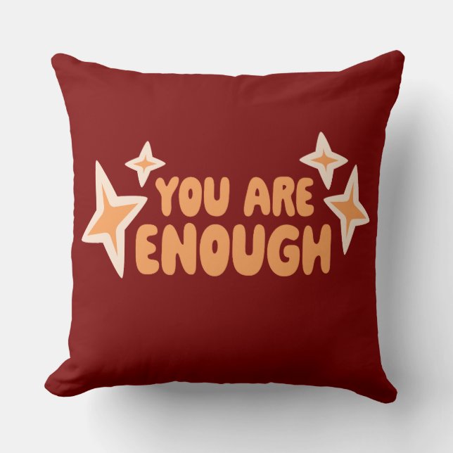 Coussin You Are Enough Self Love Motivational Quote Logo (Recto)
