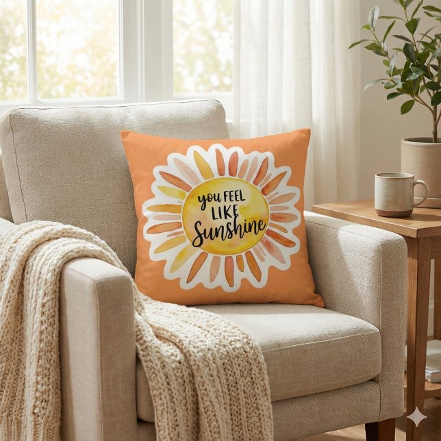 Coussin You Feel Like Sunshine Photo Throw Pillow (Empower someone special with this, "You feel like sunshine" photo pillow! )