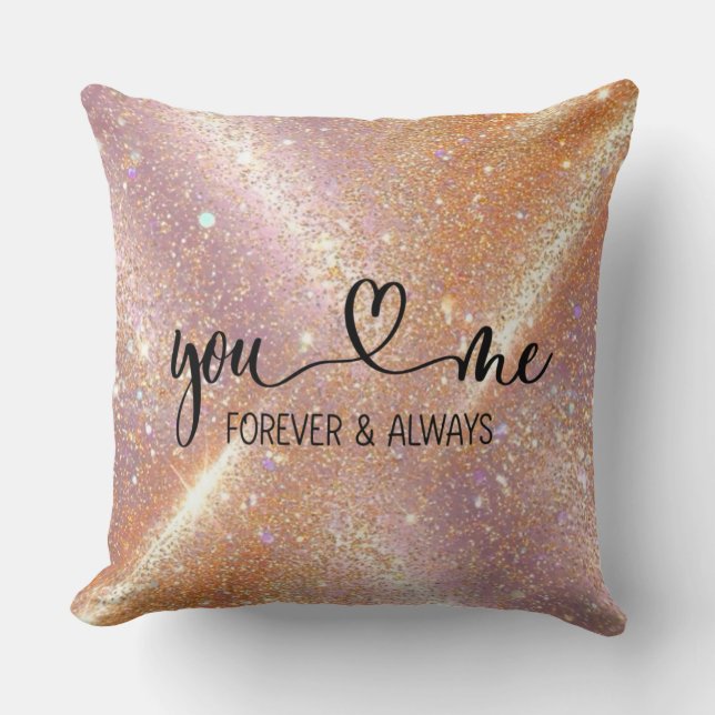 Coussin You Me Forever and Always Glitter Romantic (Recto)