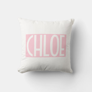 Coussin Your Bold White Text on Light Pink