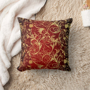Coussin Yuletide Opulence : Threads dorés de Noël