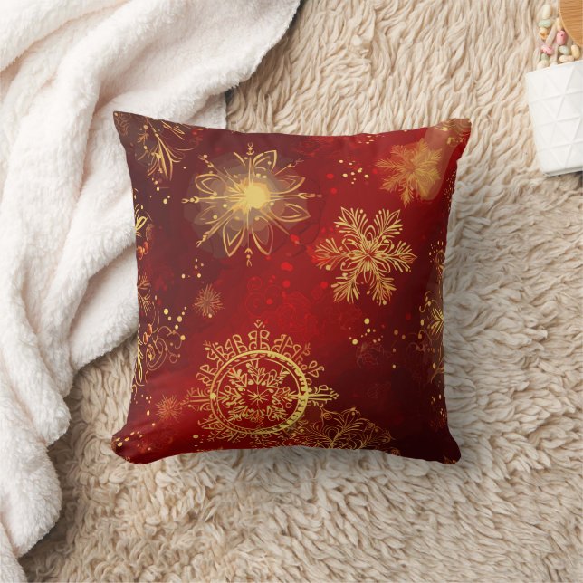 Coussin Yuletide Opulence : Threads dorés de Noël (Couverture)