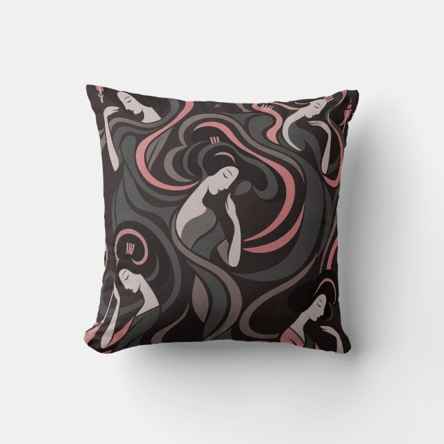 Coussin Yumeji Inspired Cushion – Hirado Woman Motif (Recto)