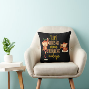 Coussin Yup ! C'est mon cirque, ce sont mes deux singes