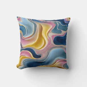 Coussin "Zahara" Des torrents de bleus, de roses et de sab