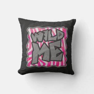 Coussin Zebra Hot Rose et White Wild Me