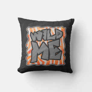 Coussin Zebra Orange et White Wild Me