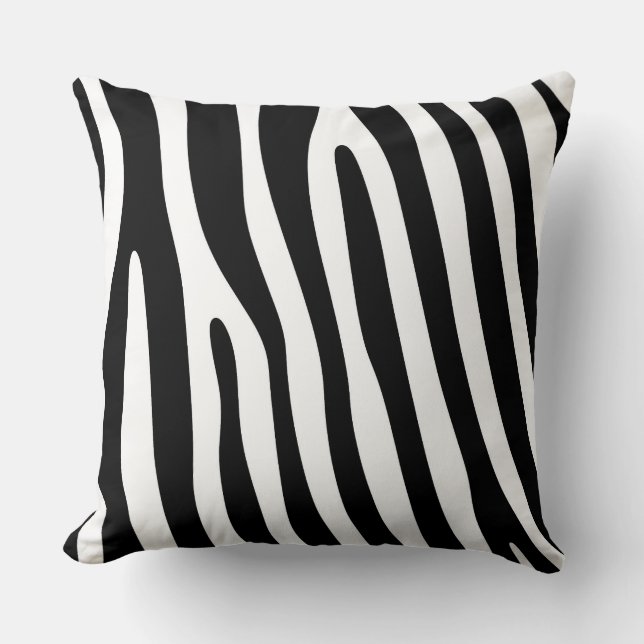 Coussin Zebra rayures motif noir & blanc + vos idées (Recto)