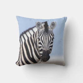Coussin Zebra vous regarde avec la photo bleu ciel
