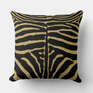 Coussin Zèbre en noir et or