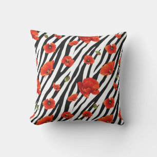 Coussin Zèbre floral : unique motif sans soudure.