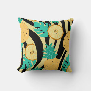 Coussin Zèbre, monstère, ananas : motif d'été.
