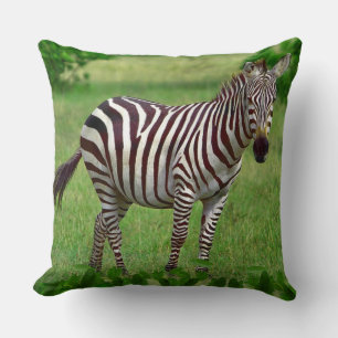 Coussin Zèbre noir et blanc dans la jungle