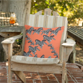 Coussin Zèbre orange sauvage moderne