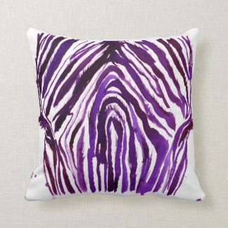 Coussin Zèbre pourpre d'aquarelle