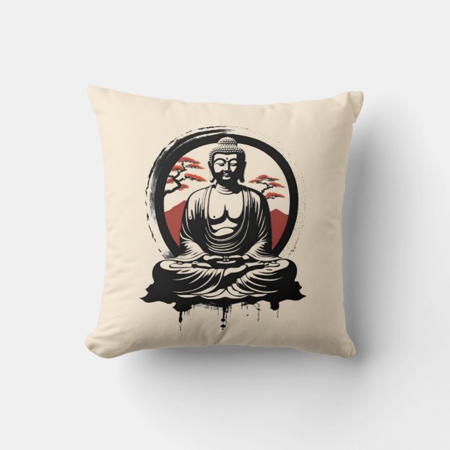 Coussin Zen Bouddha Japonais (Recto)