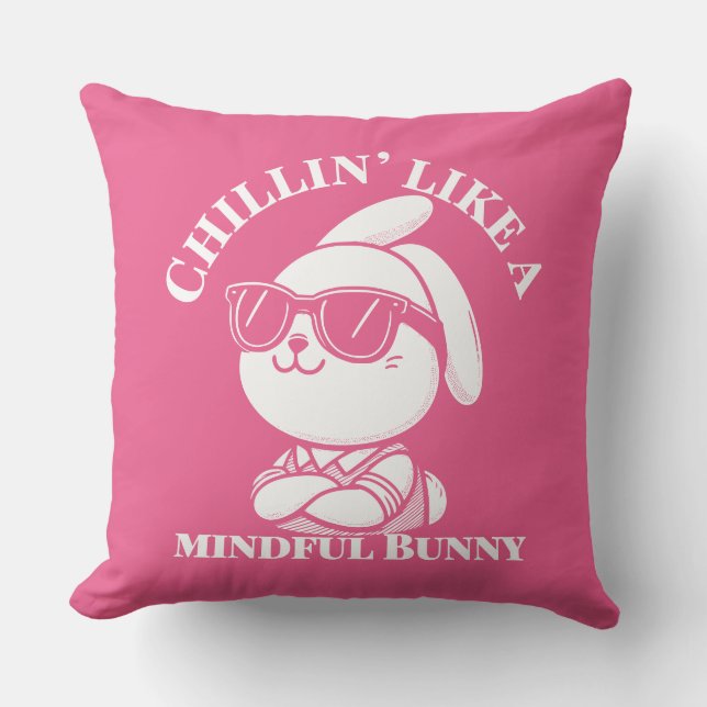 Coussin Zen Bunny Chill Mode Relaxation Décor (Recto)