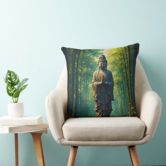 Coussin Zen dans la forêt de bambou
