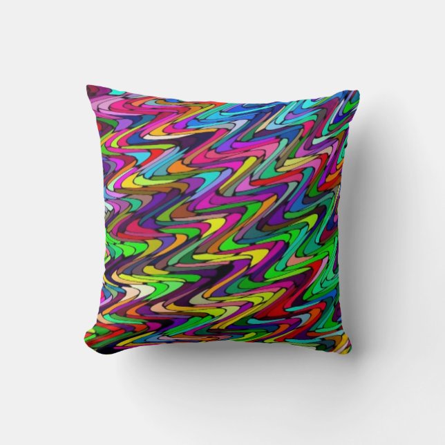 Coussin Zigzag Abstrait Art Jetez l'oreiller (Recto)