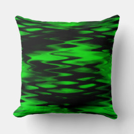 Coussin Zigzag abstrait formé en noir et vert