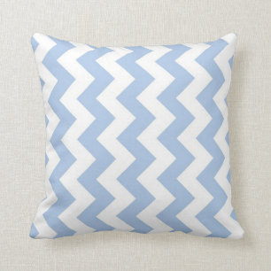 Coussin Zigzag bleu-clair et blanc