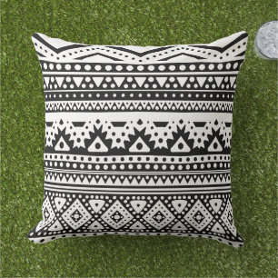 Coussin Zigzag Noir Et Blanc Unique Stripes Art Tribal