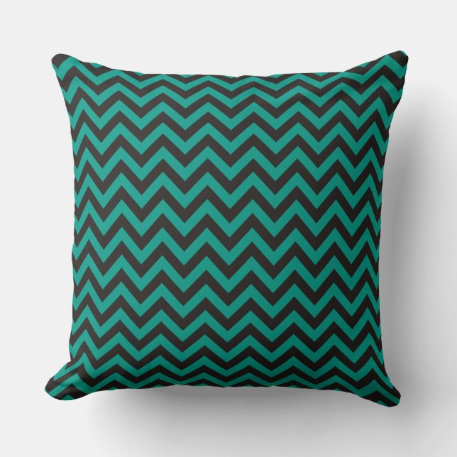 Coussin ZIGZAG pattern - black + your background & ideas (Recto)