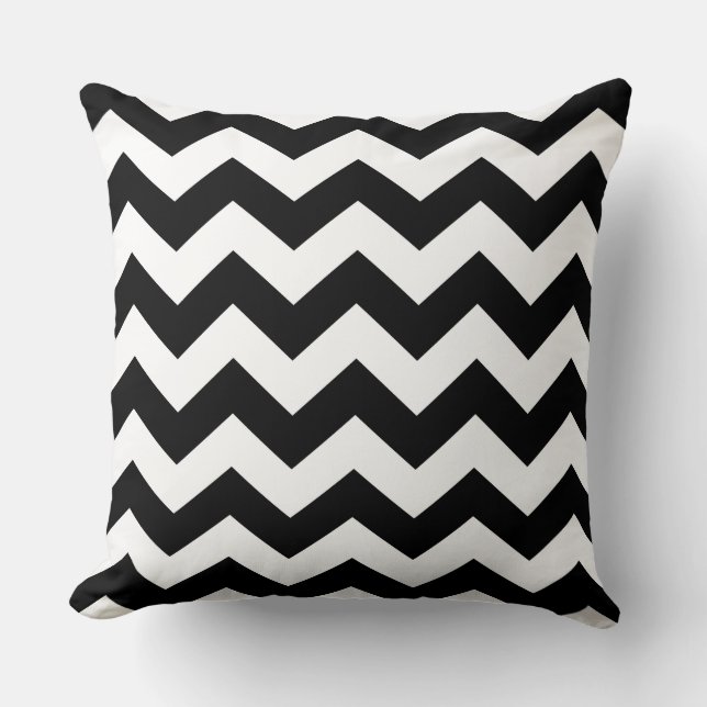 Coussin - Zigzags noirs et blancs (Recto)